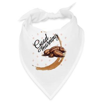 Good Morning Guten Morgen Kaffee Kaffeebohnen - Bandana - Weiß - Vorne