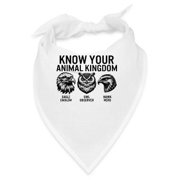 Dschungel-Shirt, kenne dein Tierreich Uhu - Bandana - Weiß - Vorne