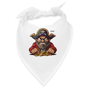 Steuer Geld gieriger Cartoon Pirat - Bandana - Weiß - Vorne