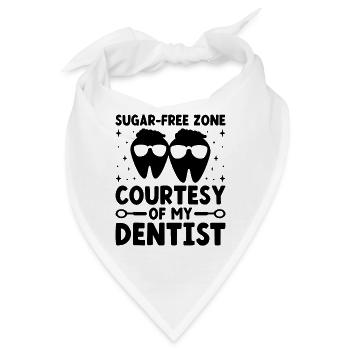 Zuckerfreie Zone mit freundlicher Genehmigung von My Dentist Dental Dent - Bandana - Weiß - Vorne