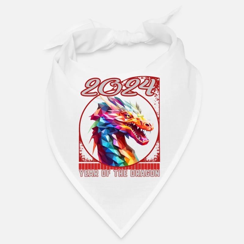 Chines New Year of Dragon Low Poly Triangular Bandana