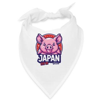 Fett in Japan: Molliges Schweinchen - Bandana - Weiß - Vorne