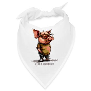 Entspanntes Souveränes Schwein - Bandana - Weiß - Vorne