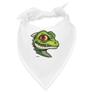 Kleine Drachen Echse - Bandana - Weiß - Vorne