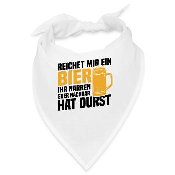 Reichet mir ein bier, Nachbar hat durst - Bandana - Weiß - Vorne