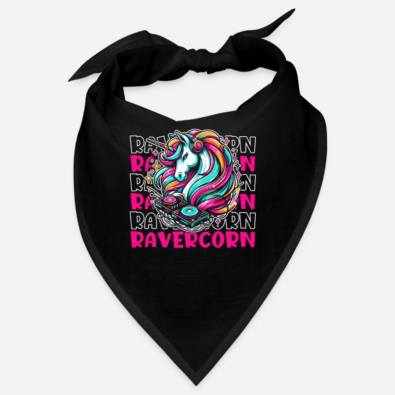 Techno Raver Einhorn Ravercorn Bandana