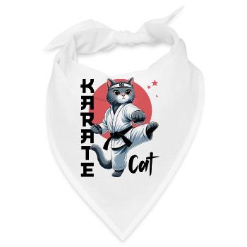 Karate Cat – Lustige Katze Kampfsport Design - Bandana - Weiß - Vorne