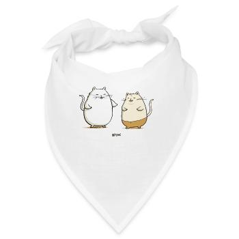 Mollige Katzen Freunde - Bandana - Weiß - Vorne