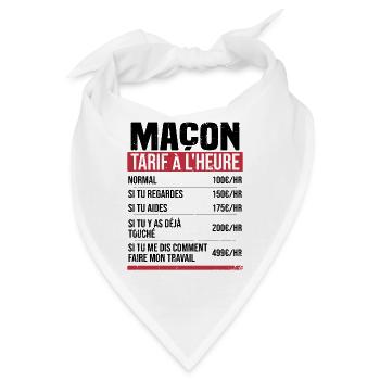 Freimaurer Stundensatz Humor Geschenkidee - Bandana - Weiß - Vorne