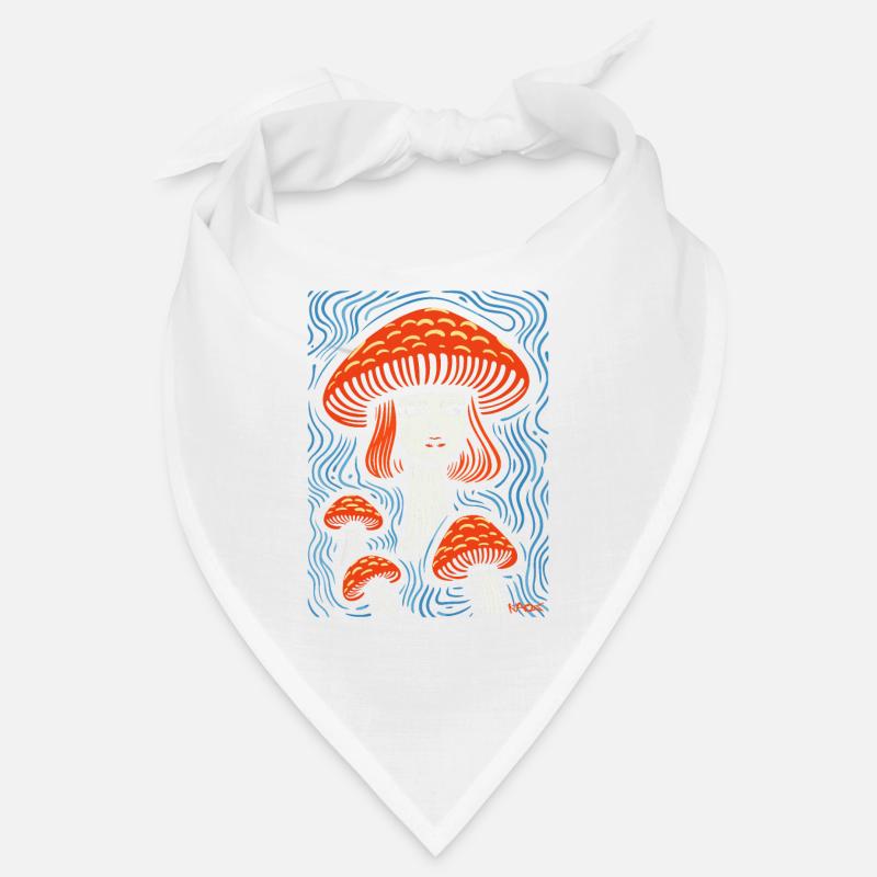 Une dame à tête de champignon avec des champignons Bandana
