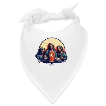 Jesus Kerl und seine Anhänger: Heiliger Gral - Bandana - Weiß - Vorne