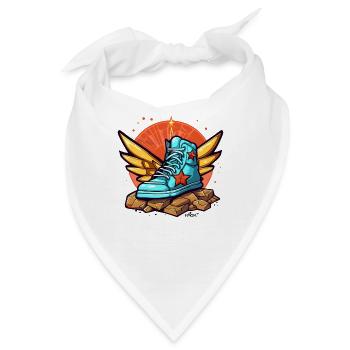 Sneaker-Fan im Sneaker-Himmel mit Flügeln - Bandana - Weiß - Vorne