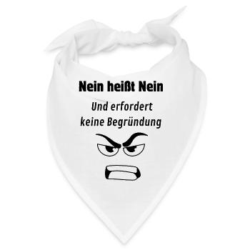 Nein heißt Nein!! - Bandana - Weiß - Vorne