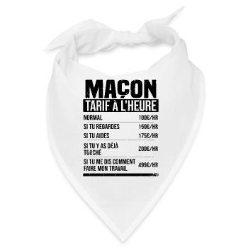 Freimaurer Stundensatz Humor Geschenkidee - Bandana - Weiß - Vorne