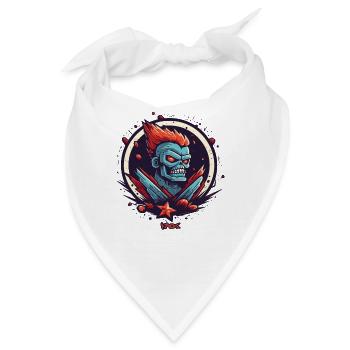Schwer Super-Duty-Cool Zombie-Schädel-Rock - Bandana - Weiß - Vorne