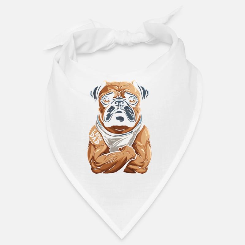 Mops Hund I Love Dad Bandana