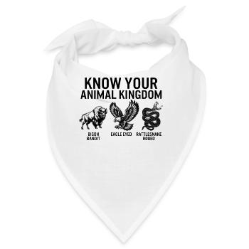 Tier-Shirt, kenne dein Tierreich Bison - Bandana - Weiß - Vorne