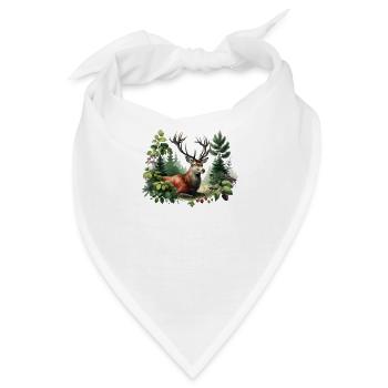 Rotwild Hirsch Jäger I Jagd Motiv - Bandana - Weiß - Vorne