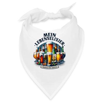 Bier Mein Lebenselixier Liebhaber Party Trinker - Bandana - Weiß - Vorne
