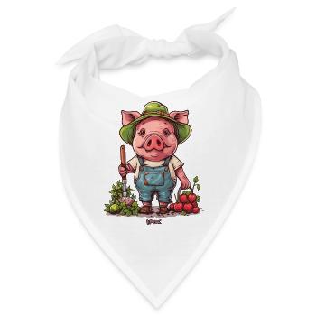 Gartenarbeit Garten Schwein Gärtner - Bandana - Weiß - Vorne