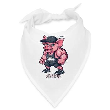 Bodybuilder Muskel Gym Schwein - Bandana - Weiß - Vorne