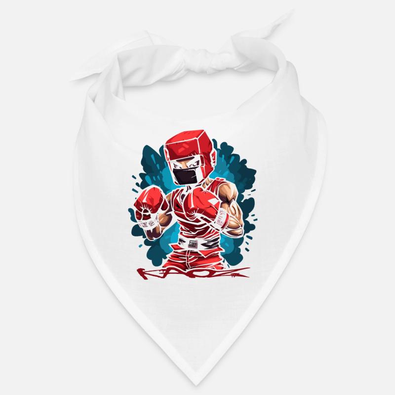 A Cubic Cartoon Pixel Boxer Boxing Bandana