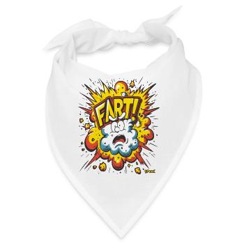 Super Cartoon Furz Knall - Bandana - Weiß - Vorne