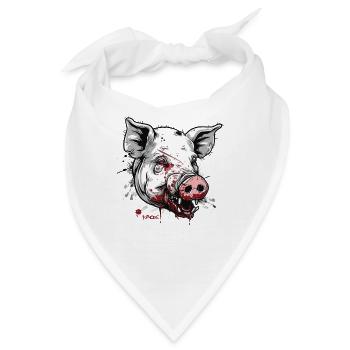 Große Narben: Weißes Zombie-Schwein - Bandana - Weiß - Vorne