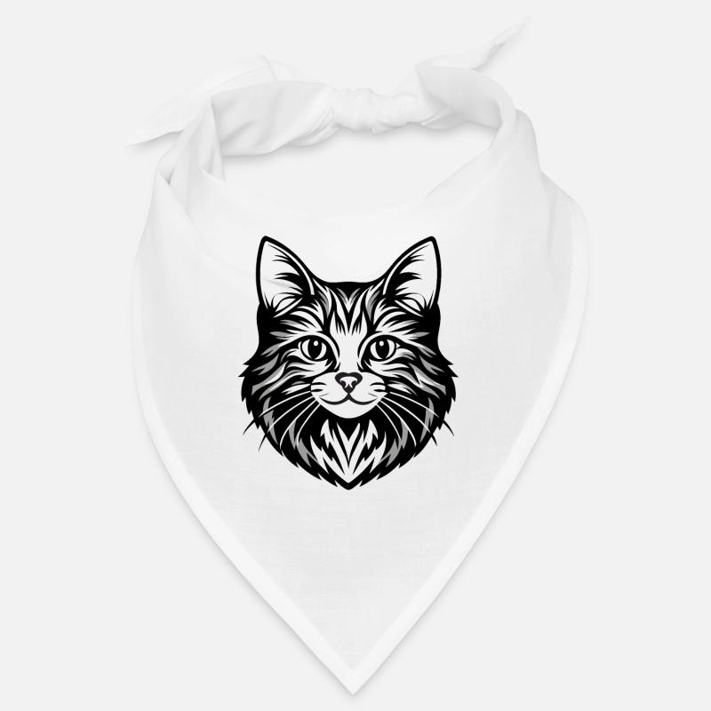 Illustration complexe de visage de chat Bandana