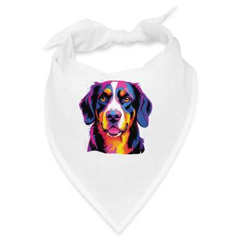 Wasserfarben Farbenfroher Entlebucher Sennenhund - Bandana - Weiß - Vorne