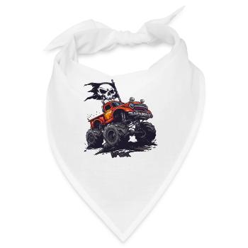 Ein Monstertruck mit Piratenflagge - Bandana - Weiß - Vorne