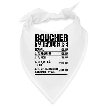 Metzger Stundensatz Humor Geschenkidee - Bandana - Weiß - Vorne