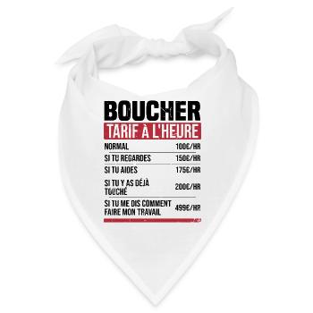 Metzger Stundensatz Humor Geschenkidee - Bandana - Weiß - Vorne