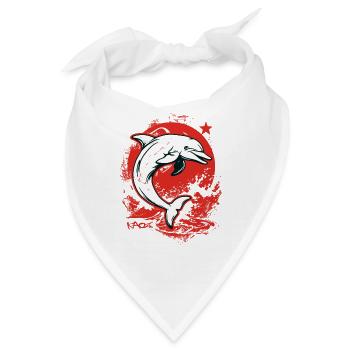 Parodie mit Stern Delphin Kamerad - Bandana - Weiß - Vorne