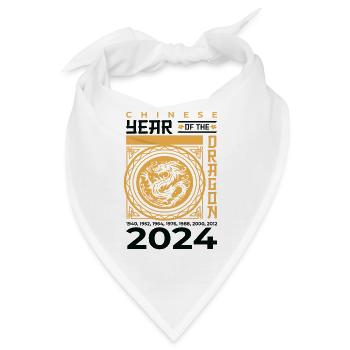 Chinesisches Jahr des Drachen 2024 Chinesisches - Bandana - Weiß - Vorne