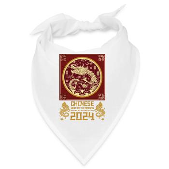 Chinesisches Jahr des Drachen 2024 Chinesisches - Bandana - Weiß - Vorne