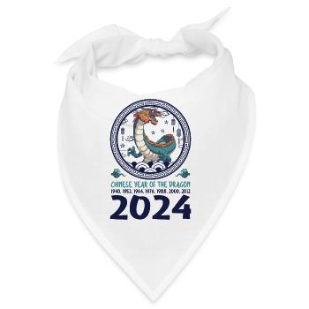 Chinesisches Jahr des Drachen 2024 Chinesisches - Bandana - Weiß - Vorne