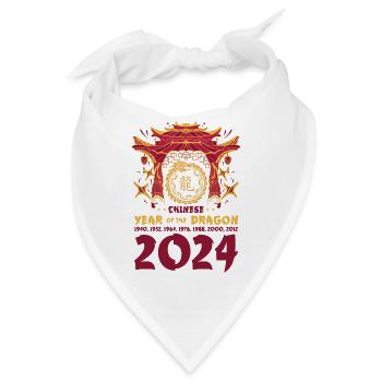 Chinesisches Jahr des Drachen 2024 Chinesisches - Bandana - Weiß - Vorne