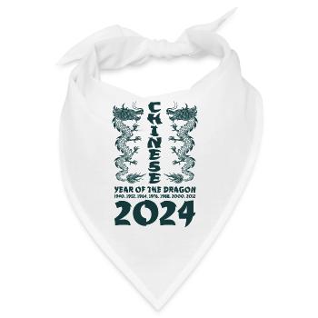 Chinesisches Jahr des Drachen 2024 Chinesisches - Bandana - Weiß - Vorne