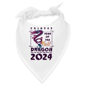Chinesisches Jahr des Drachen 2024 Chinesisches - Bandana - Weiß - Vorne