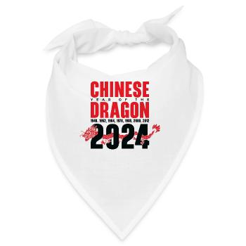 Chinesisches Jahr des Drachen 2024 Chinesisches - Bandana - Weiß - Vorne