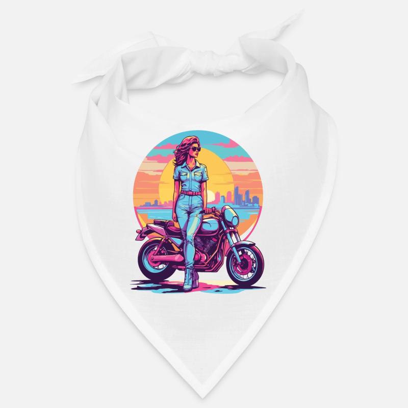 Retro Synthwave Freedom Motorcycle Biker Bandana