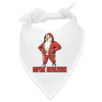 Parodie: Kommunistische Taube Gopnik Kameraden - Bandana - Weiß - Vorne