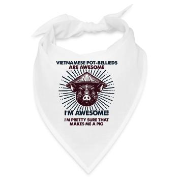 viSchweindad Mama - Vietnamesisches Potbauch - Bandana - Weiß - Vorne