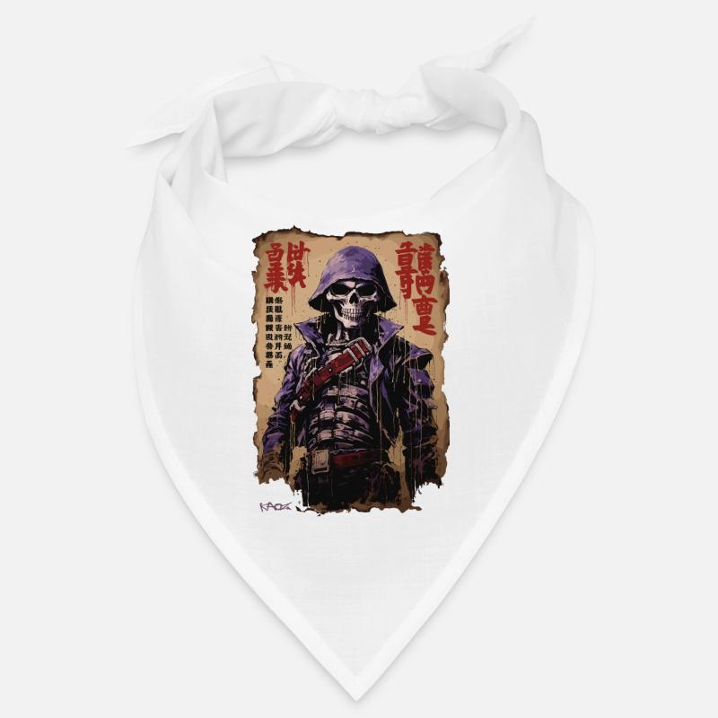Kanji Japan Poster: Skull, Skeleton, Samurai Bandana