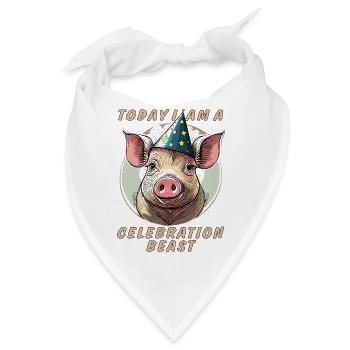 SCHWEIN TODAY I AM A CELEBRATION BEAST - Bandana - Weiß - Vorne
