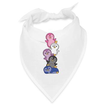 Genderfluid Flag Pride LGBTQ süße Pinguin - Bandana - Weiß - Vorne