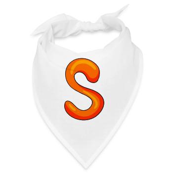 Buchstabe S Anfangsbuchstabe - Bandana - Weiß - Vorne
