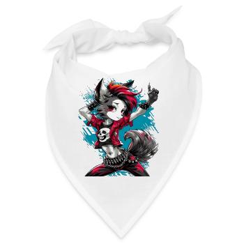 Werwolf Punk, Punkerin, Punkrock, Wölfin, Fun, - Bandana - Weiß - Vorne