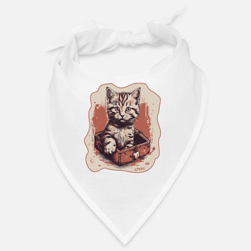 Coeur et chat dans une boîte Bandana